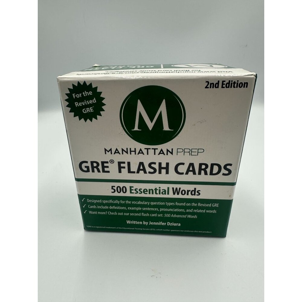 Manhattan Prep GRE Flash Cards 500 Essential Words 2nd Edition Jennifer Dziura